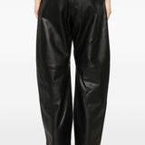 Pantaloni in pelle cinepresa in nero 