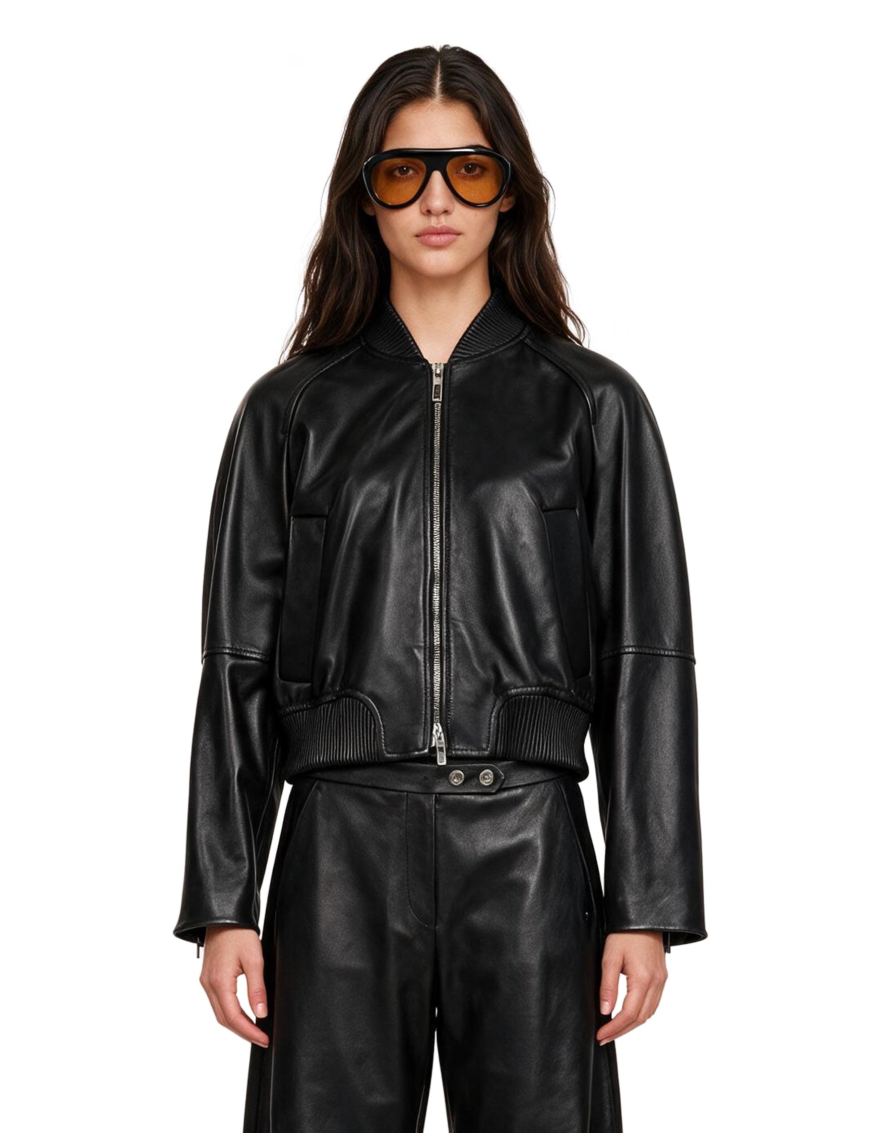 Giacca in pelle amour in nero 