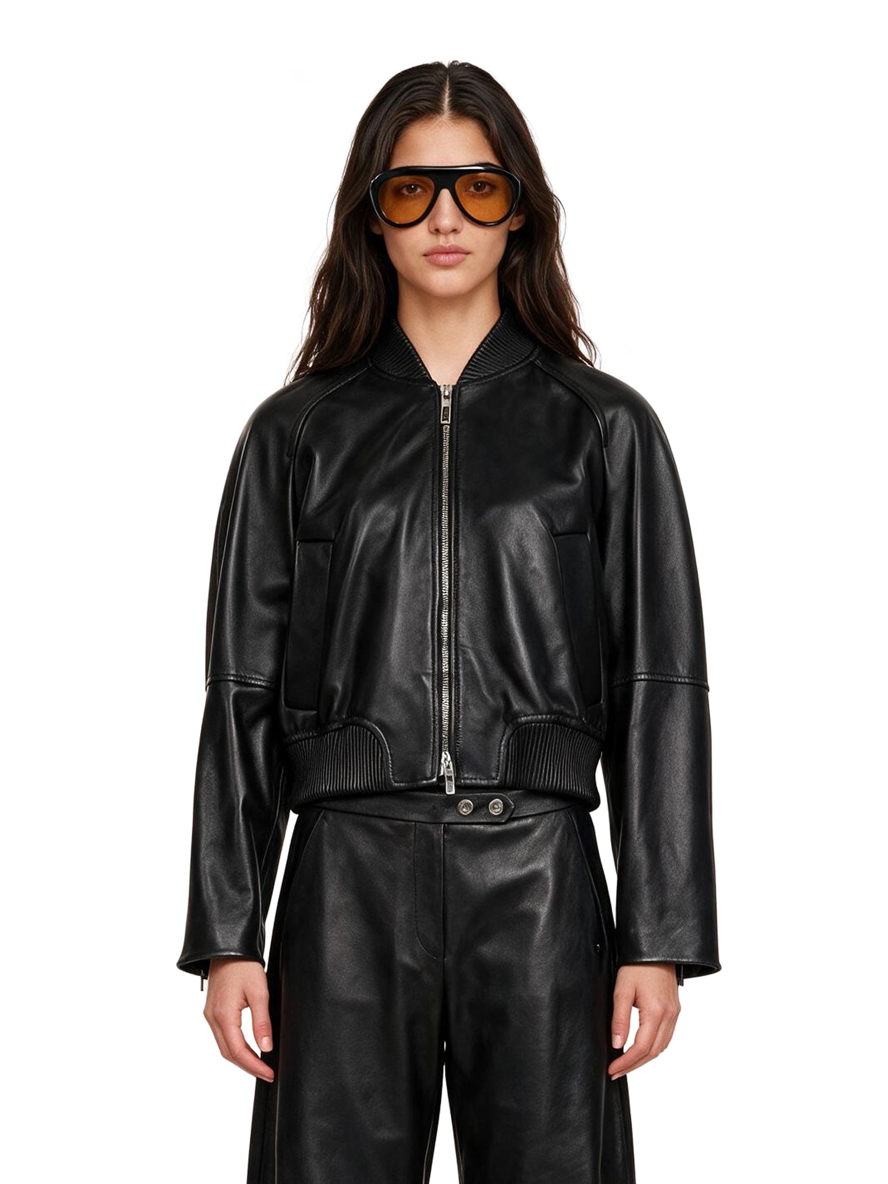 Giacca in pelle amour in nero 