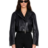 Biker cropper Vicario in nero 