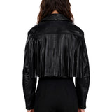 Biker cropper Vicario in nero 