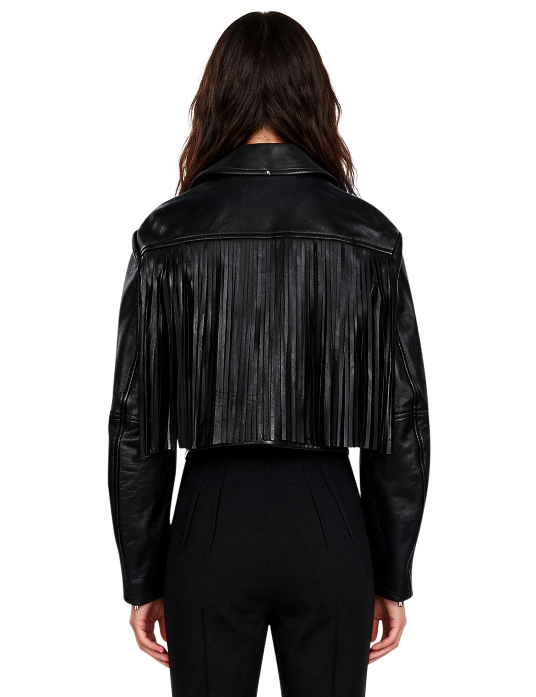 Biker cropper Vicario in nero 