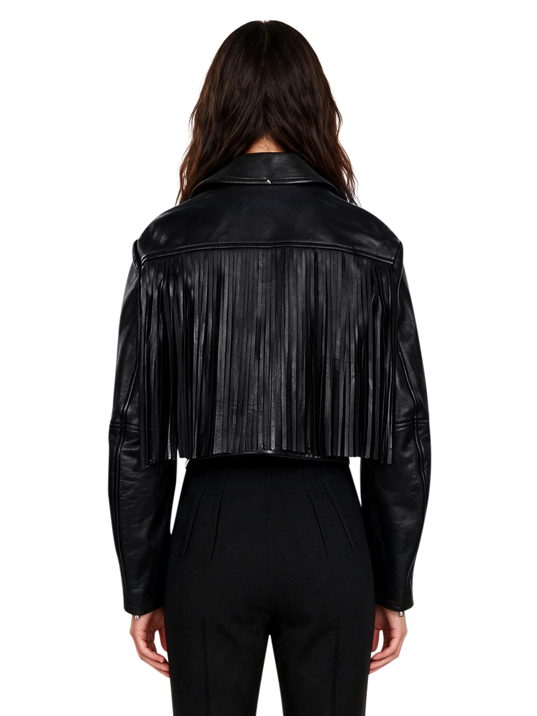Biker cropper Vicario in nero 