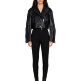 Biker cropper Vicario in nero 