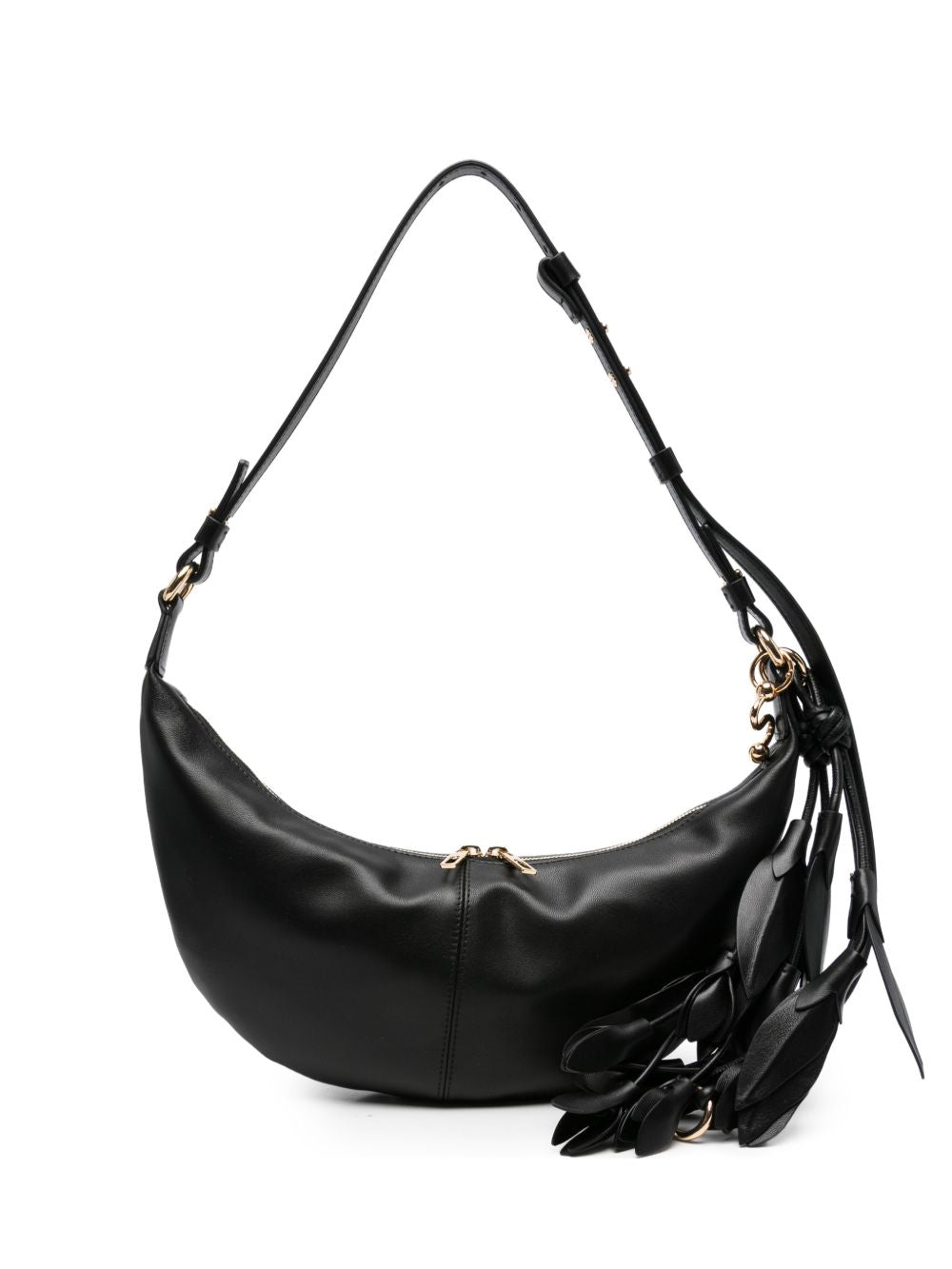 Borsa a spalla argenta in nero 