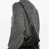 Borsa a spalla argenta in nero 