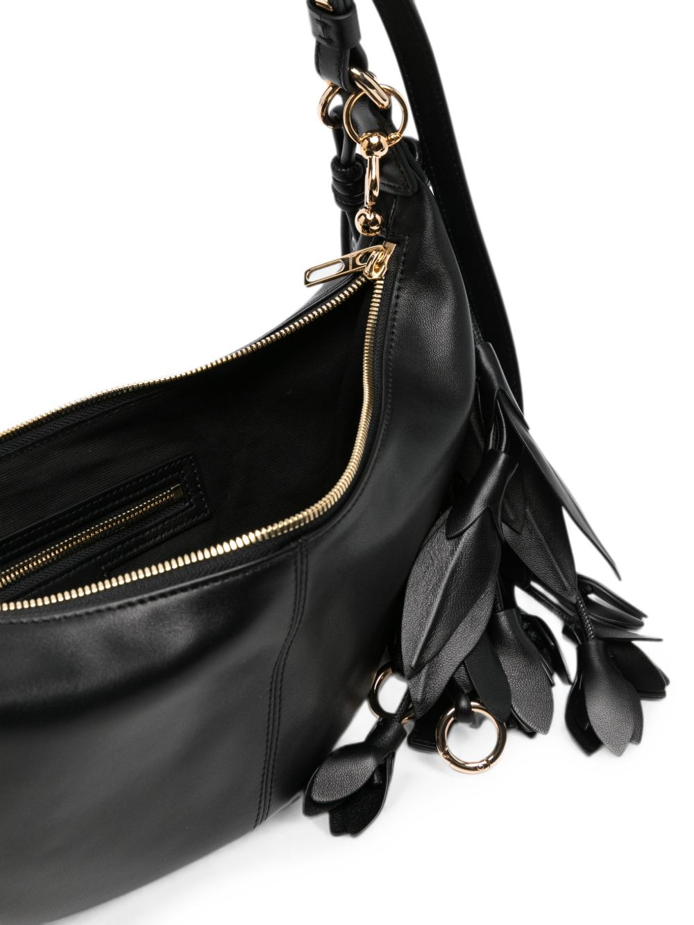Borsa a spalla argenta in nero 