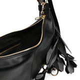 Borsa a spalla argenta in nero 