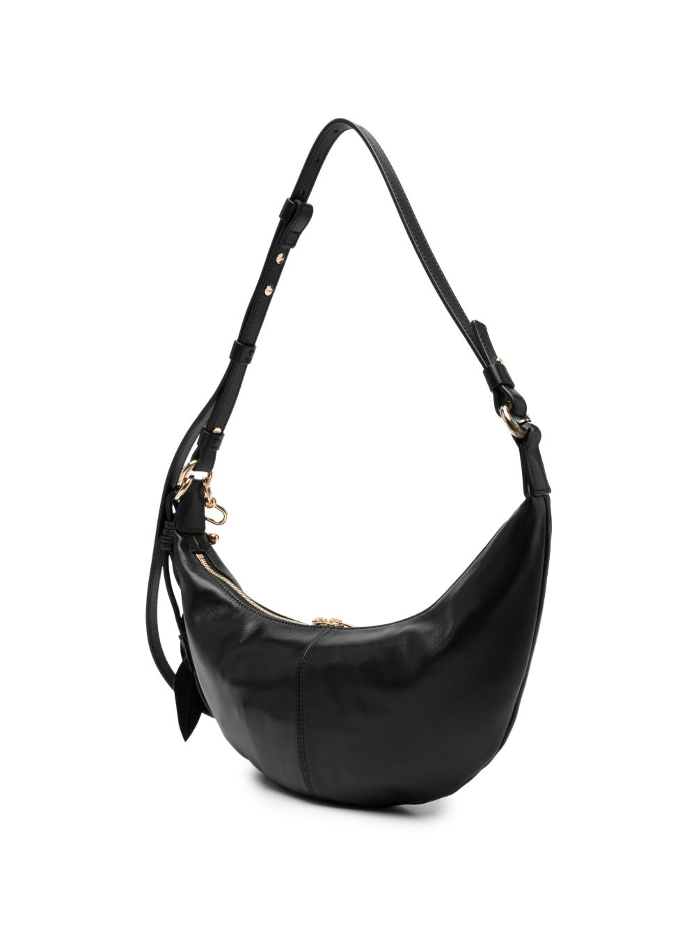 Borsa a spalla argenta in nero 