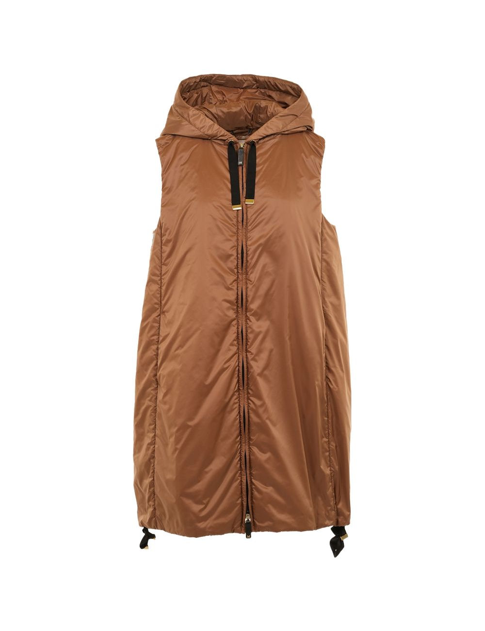 Gilet con cappuccio greengi in marrone 
