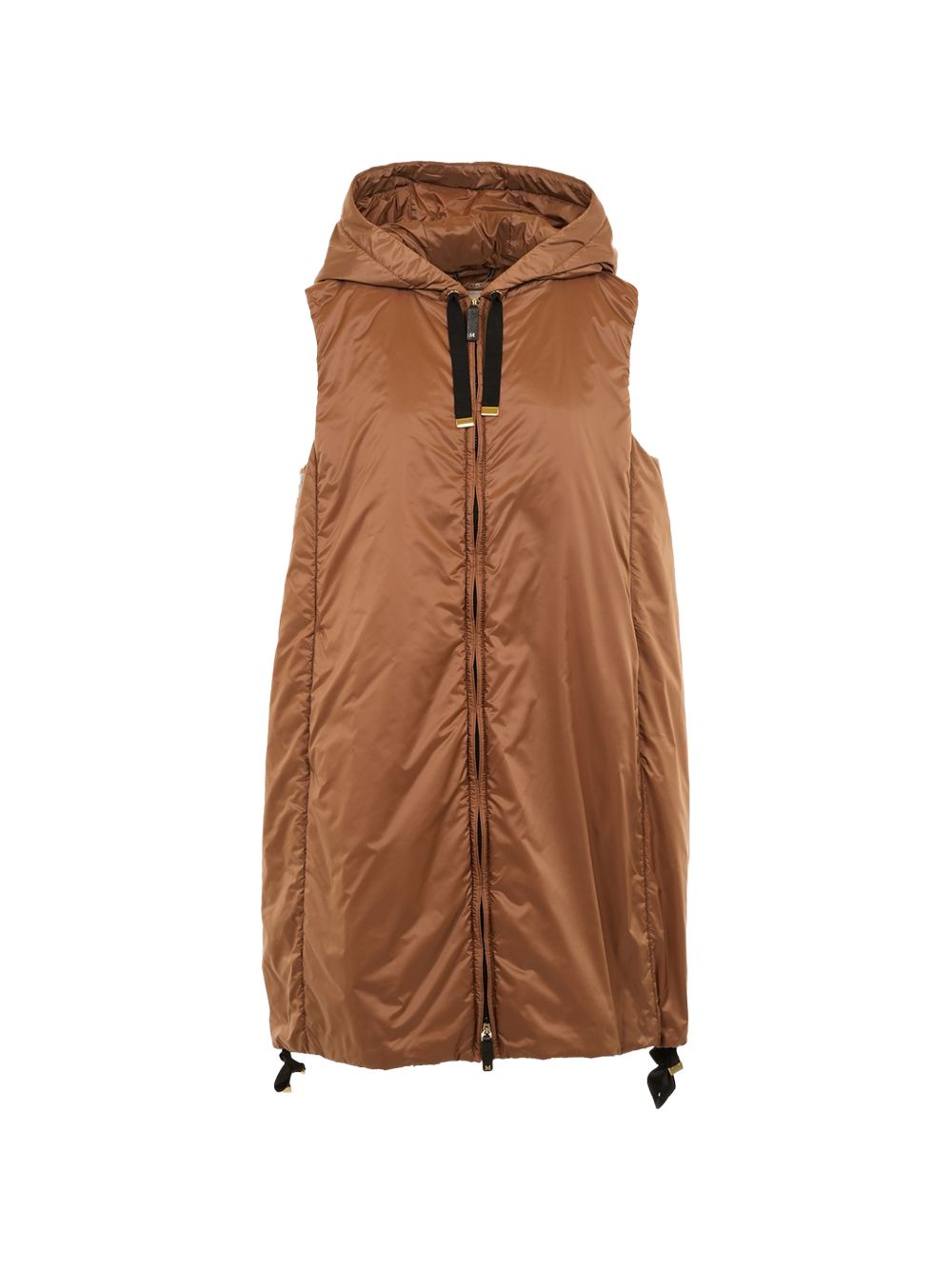 Gilet con cappuccio greengi in marrone 