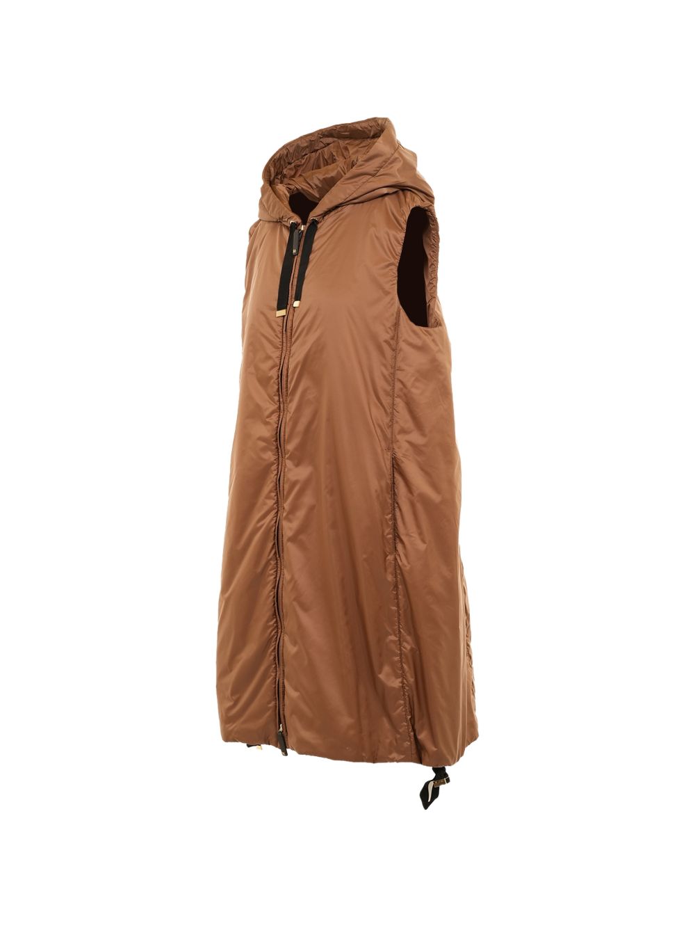 Gilet con cappuccio greengi in marrone 