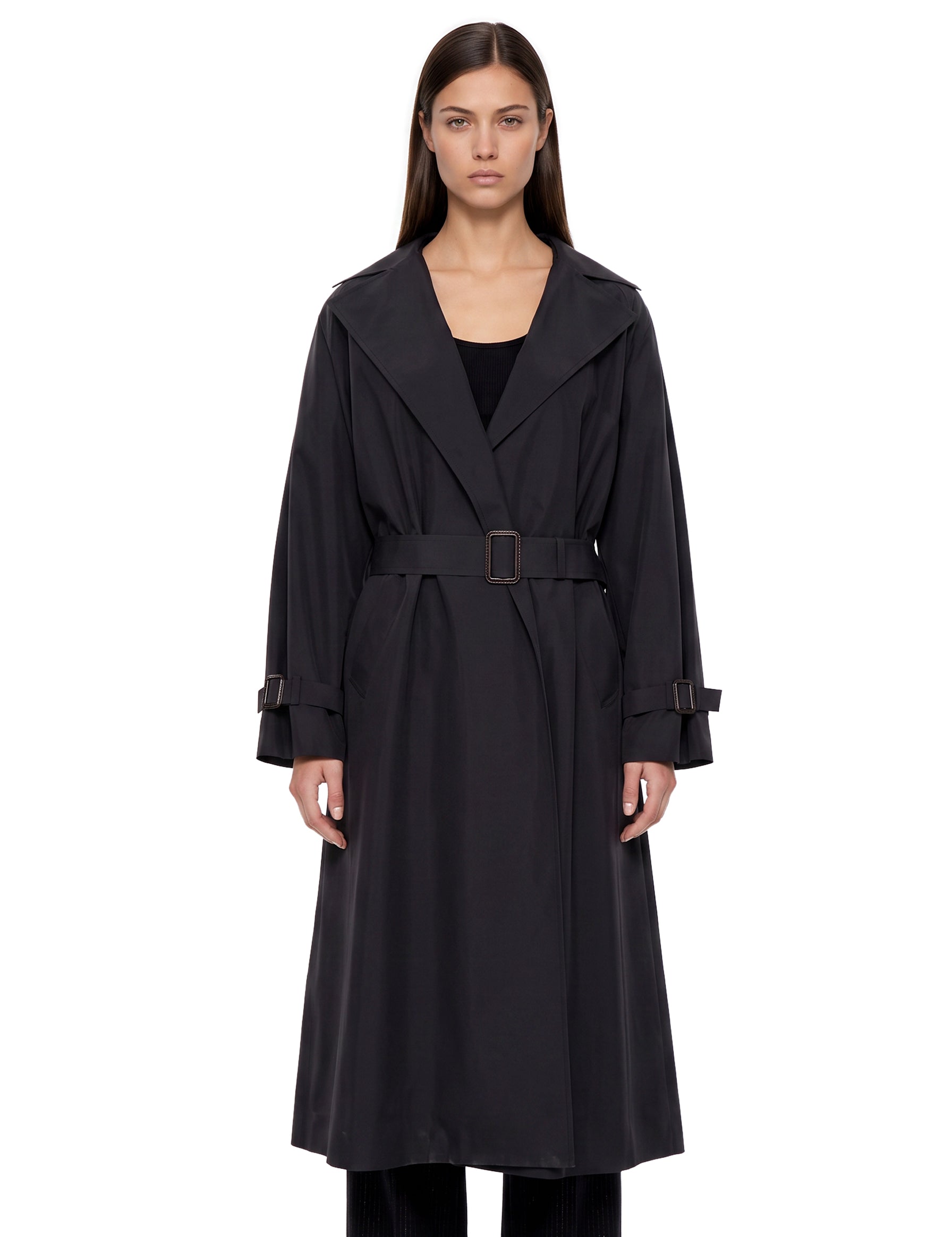 Trench lungo Fatto in nero 
