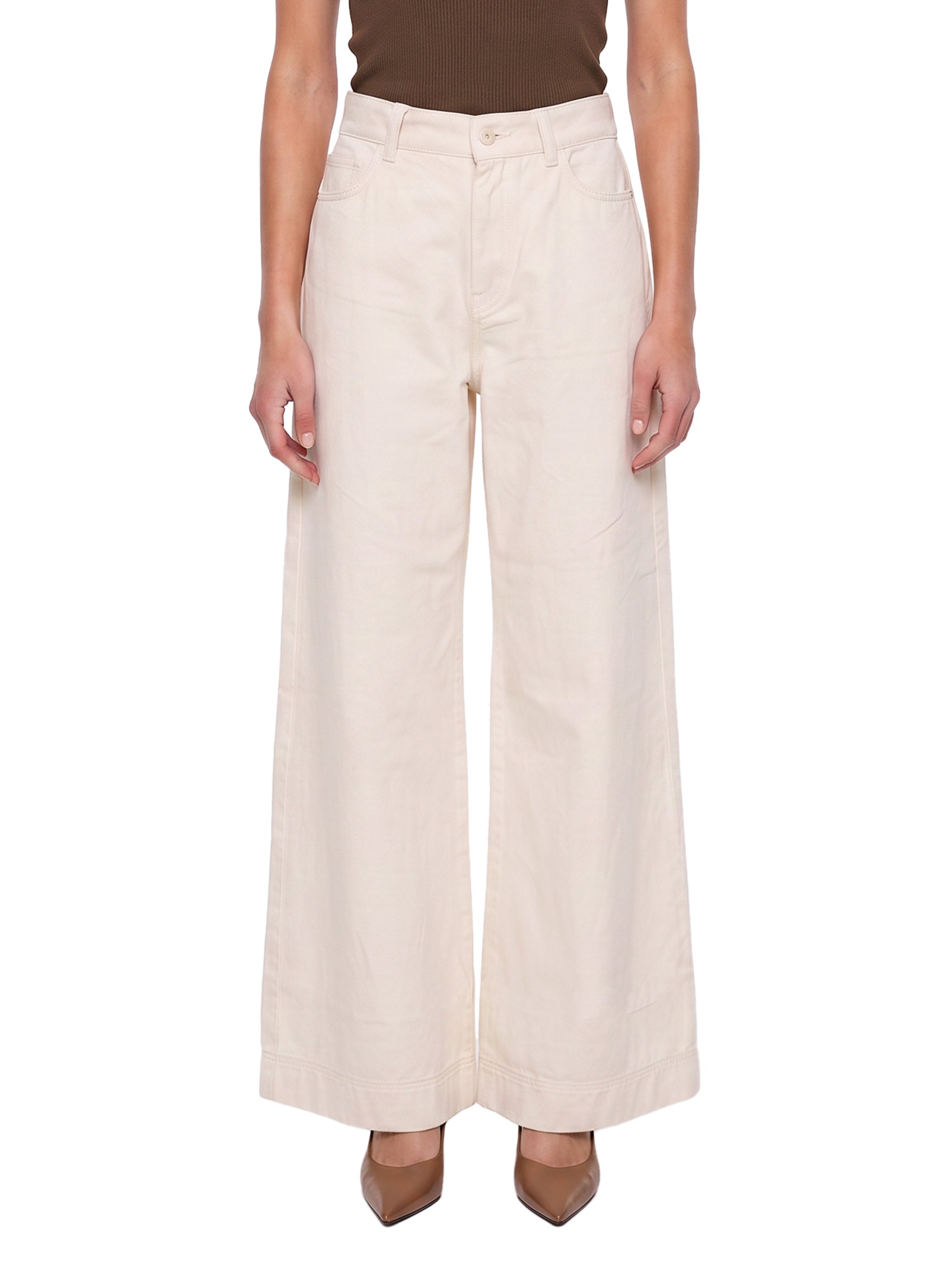 Pantaloni Cannetti in avorio 