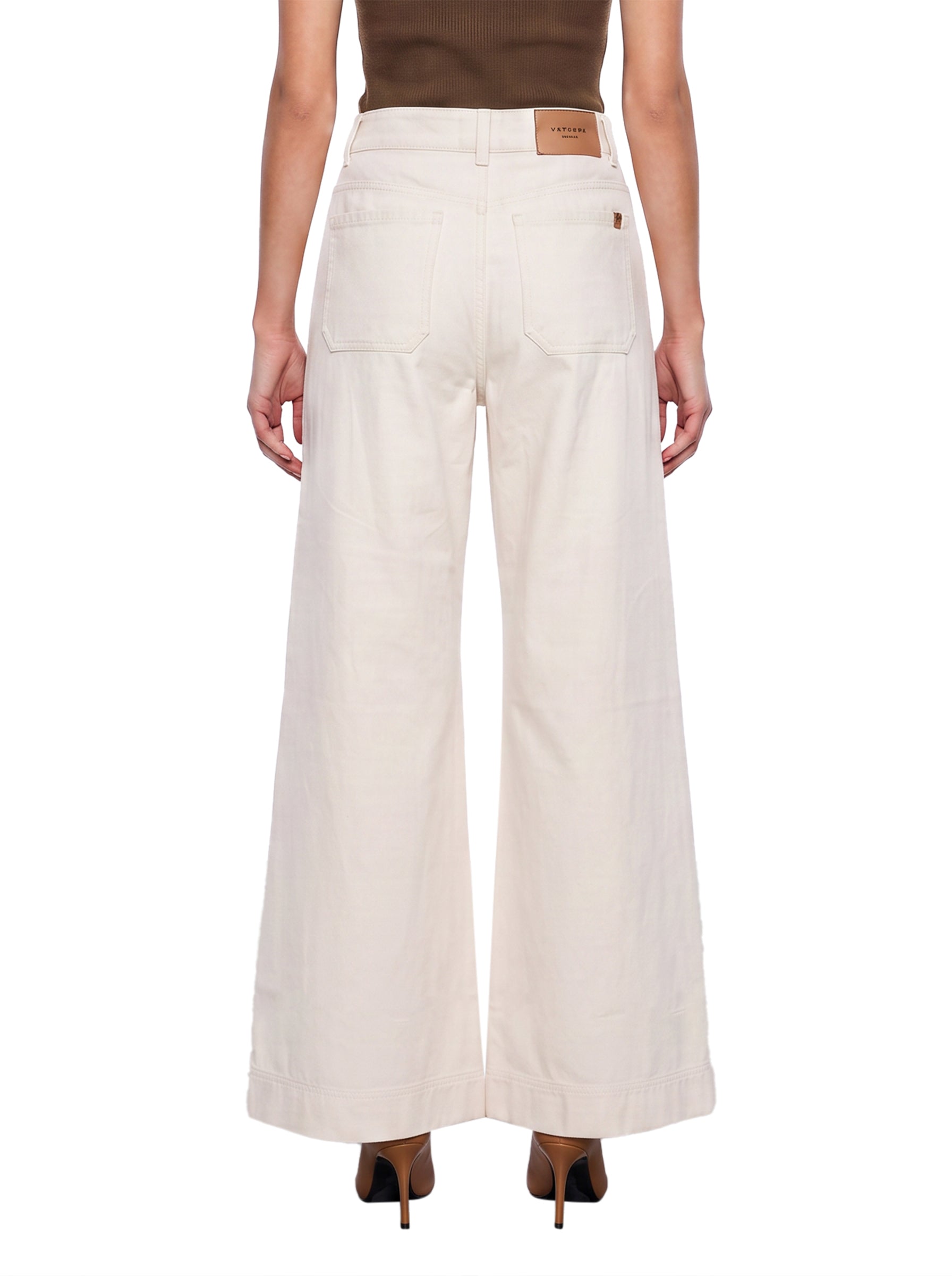 Pantaloni Cannetti in avorio 