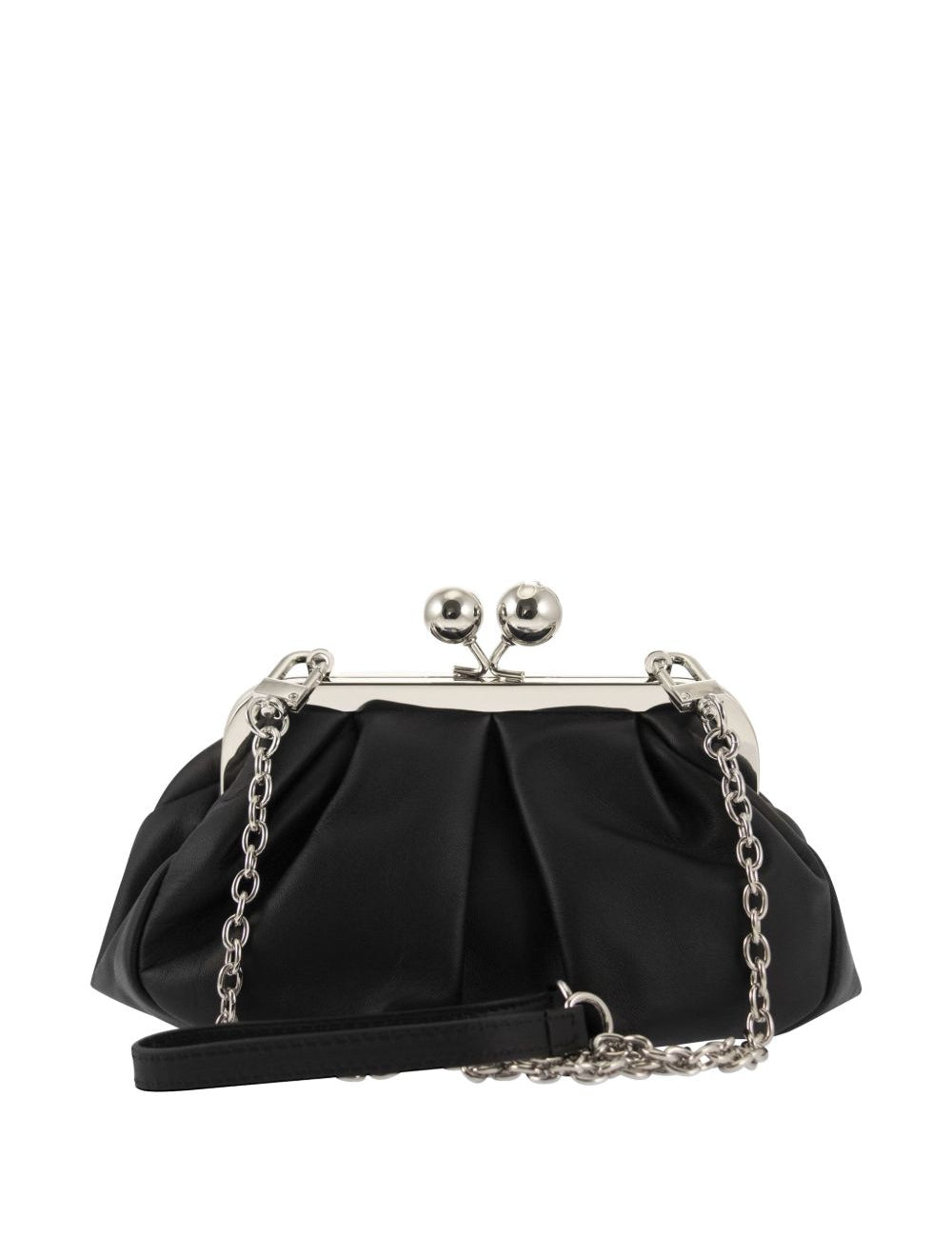 Clutch in pelle prati in nero 