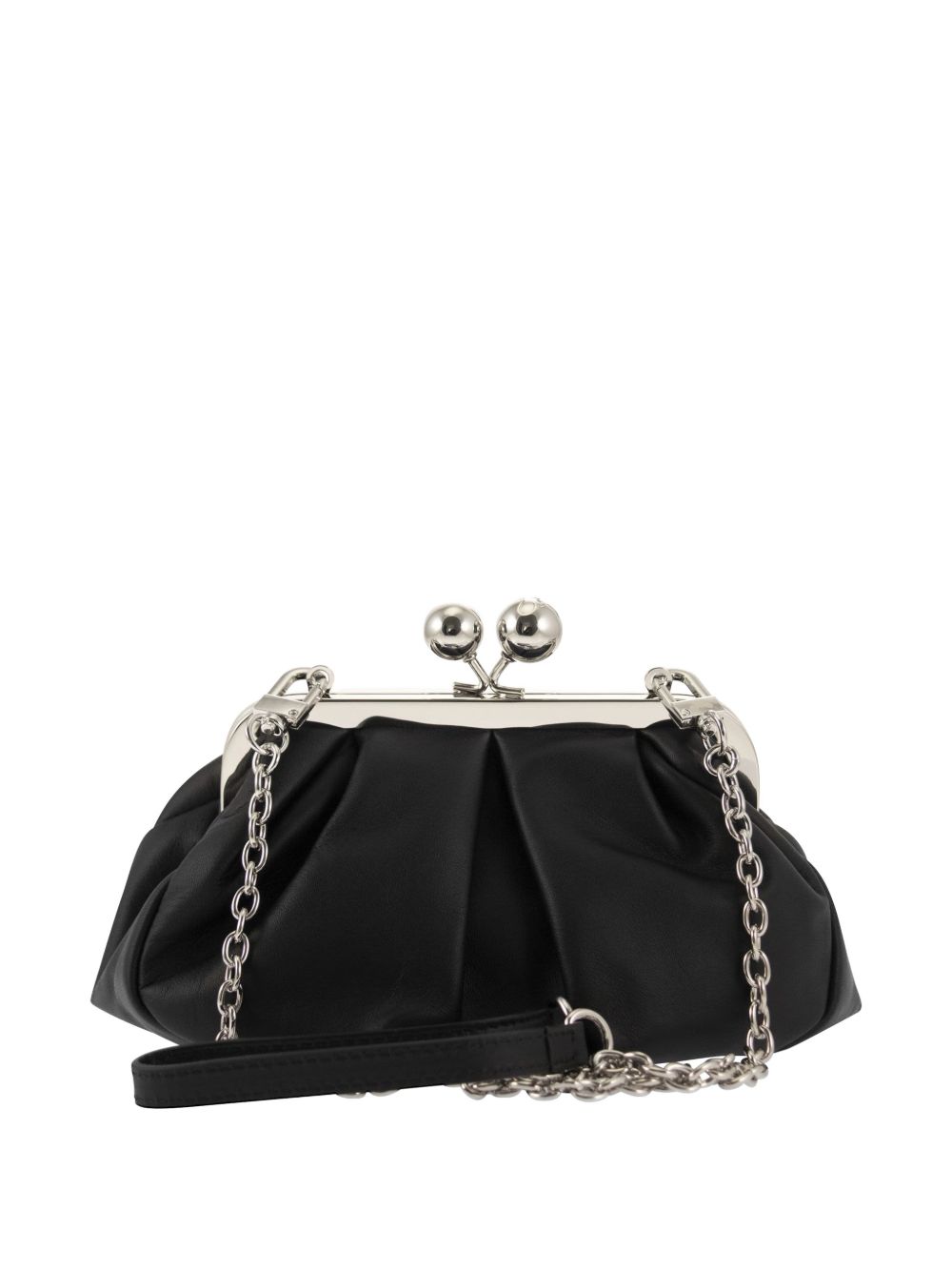 Clutch in pelle prati in nero 