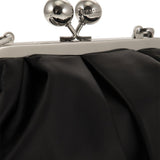Clutch in pelle prati in nero 