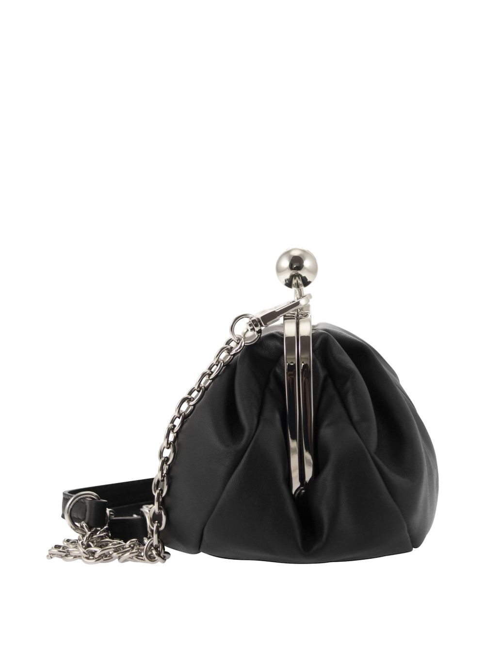 Clutch in pelle prati in nero 