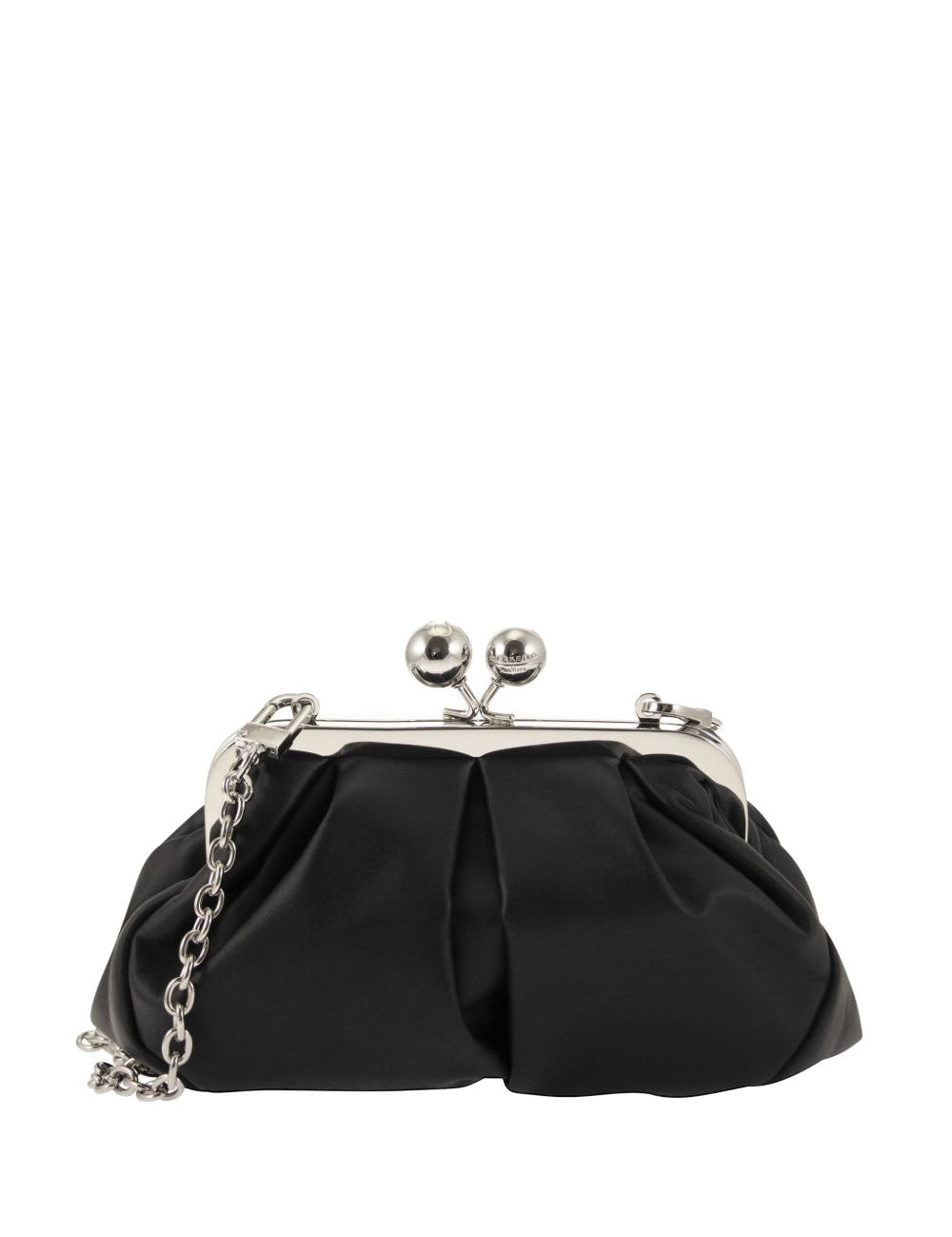 Clutch in pelle prati in nero 