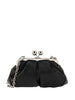 Leather Prati clutch in black