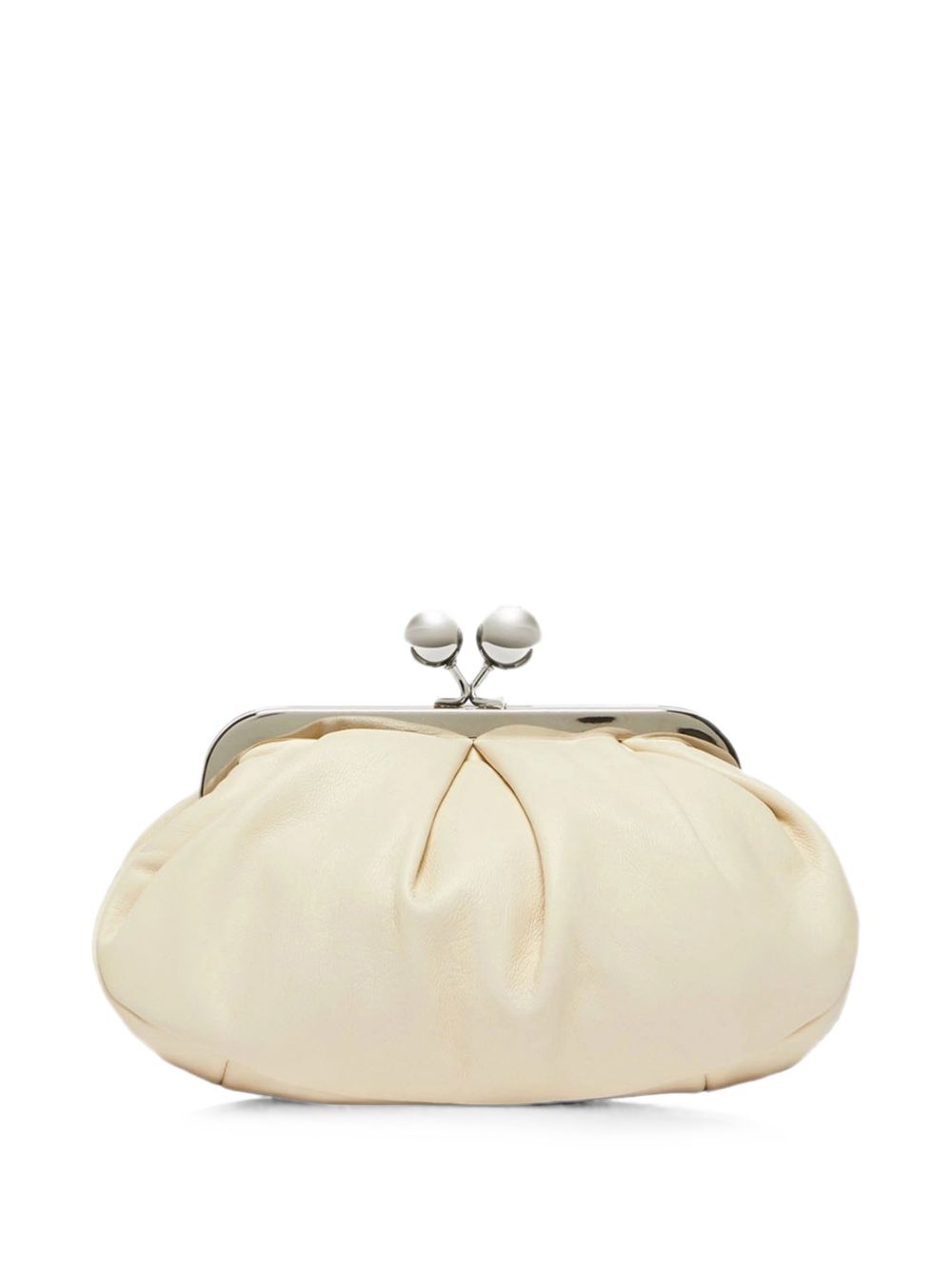 Clutch in pelle prati in avorio 
