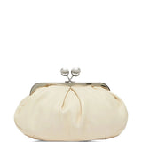 Clutch in pelle prati in avorio 