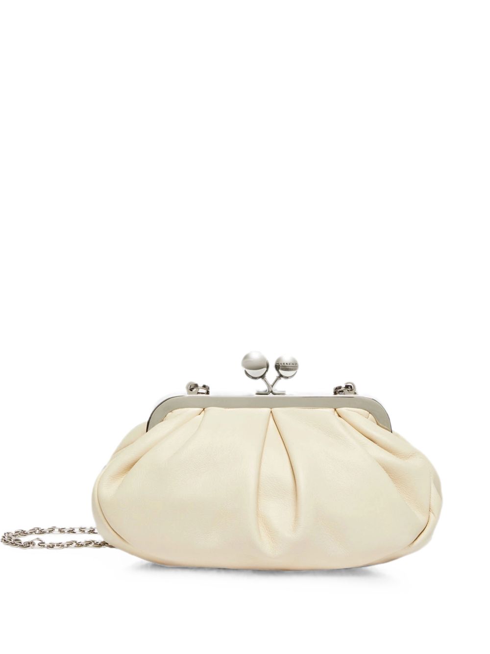 Clutch in pelle prati in avorio 