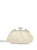 Clutch in pelle prati in avorio