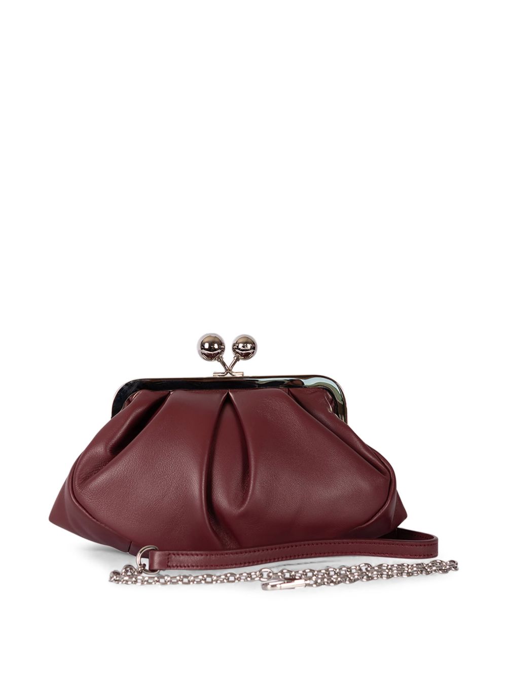 Clutch in pelle prati in bordeaux 