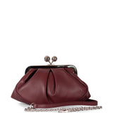 Clutch in pelle prati in bordeaux 