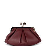 Clutch in pelle prati in bordeaux 