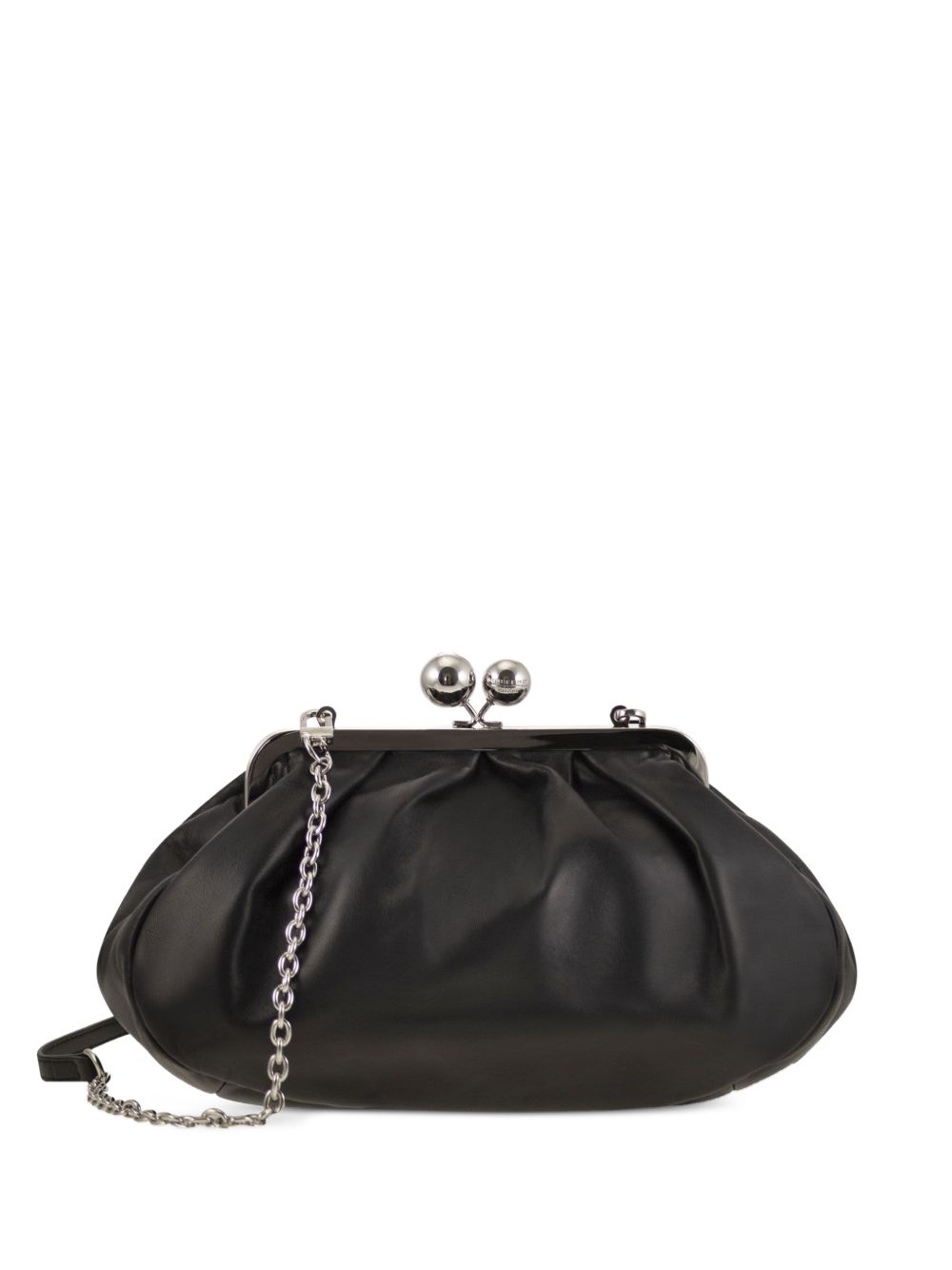 Clutch in pelle cubico in nero 