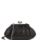 Clutch in pelle cubico in nero 