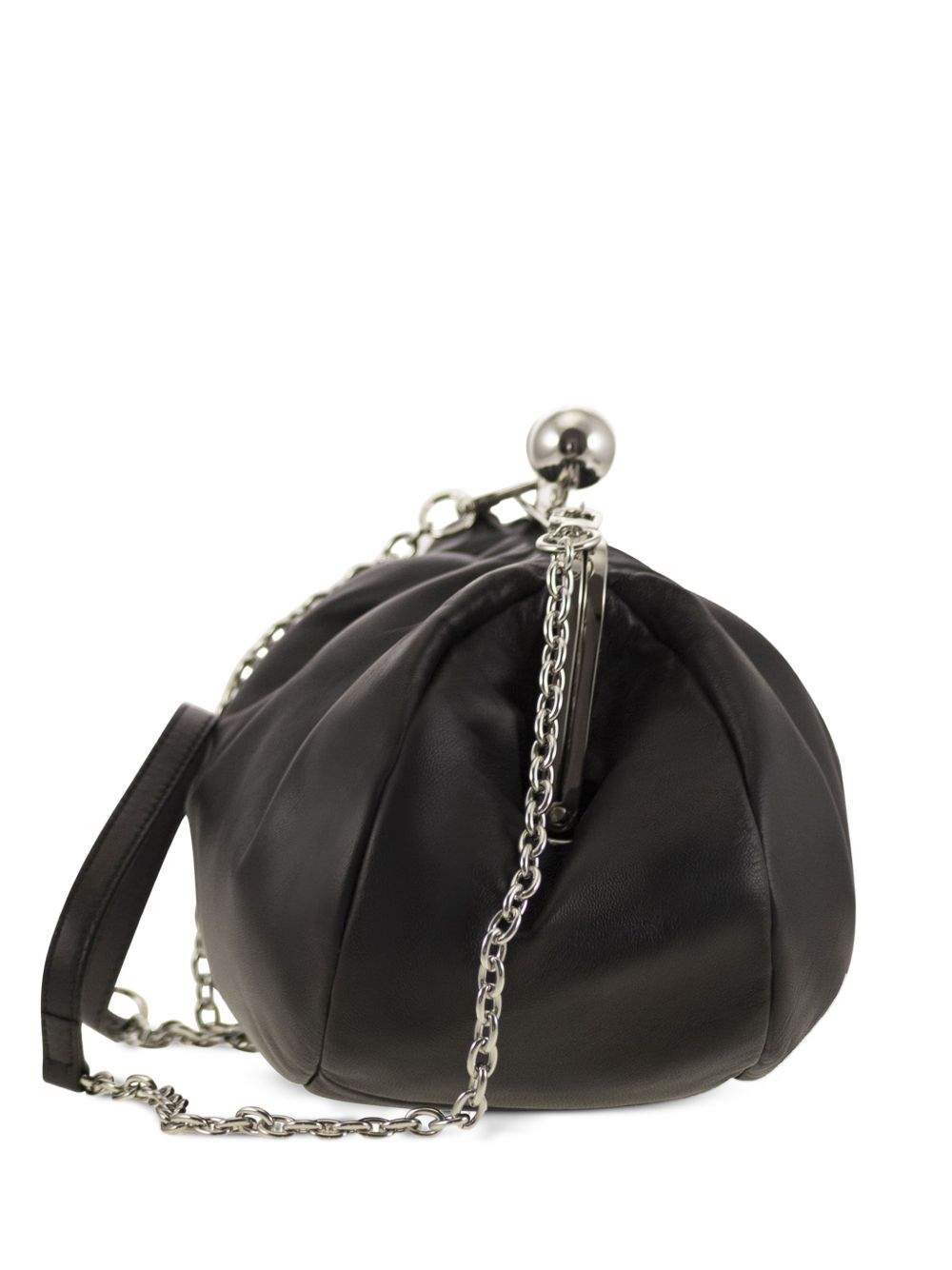 Clutch in pelle cubico in nero 