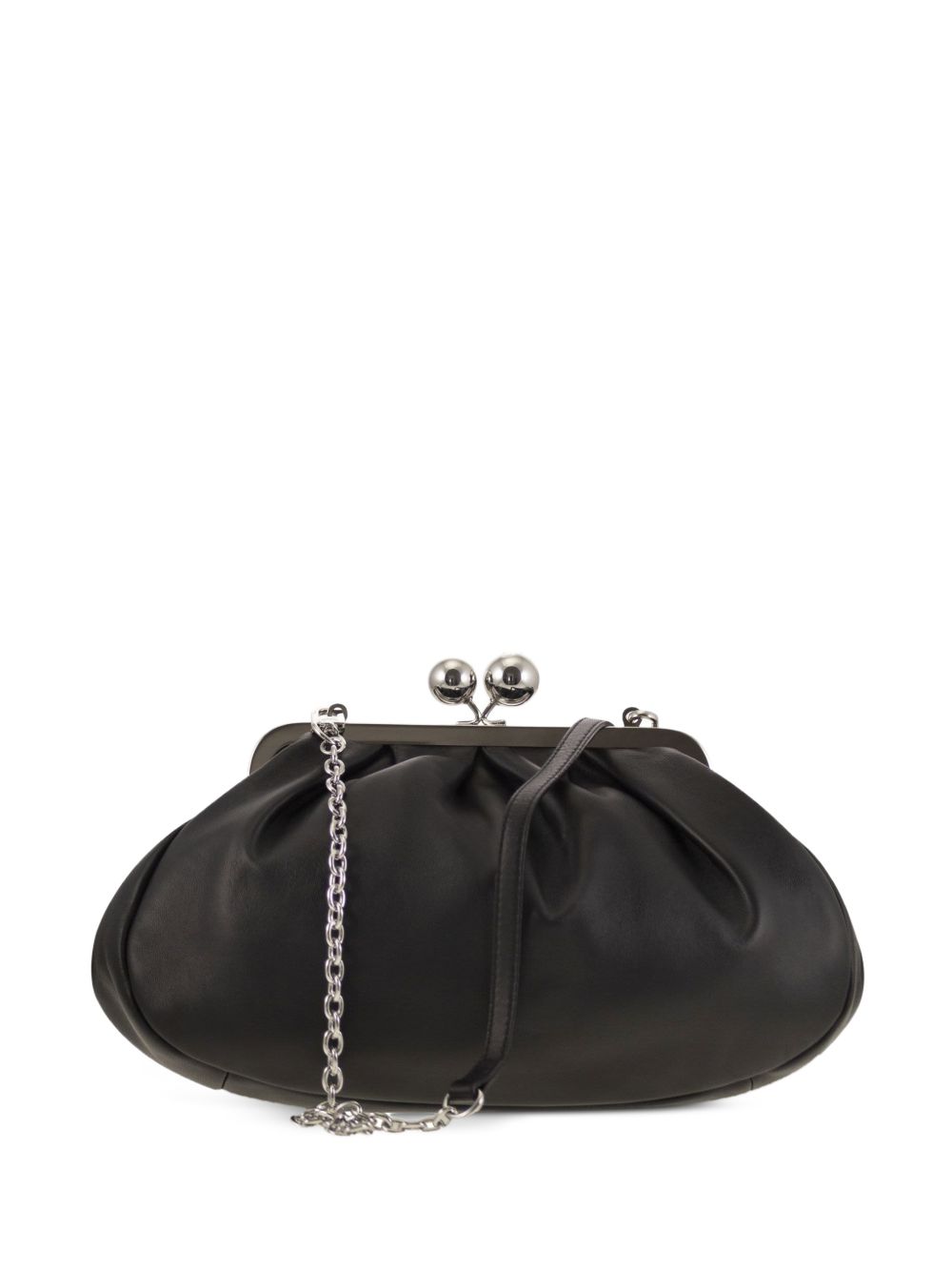Clutch in pelle cubico in nero 