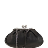 Clutch in pelle cubico in nero 