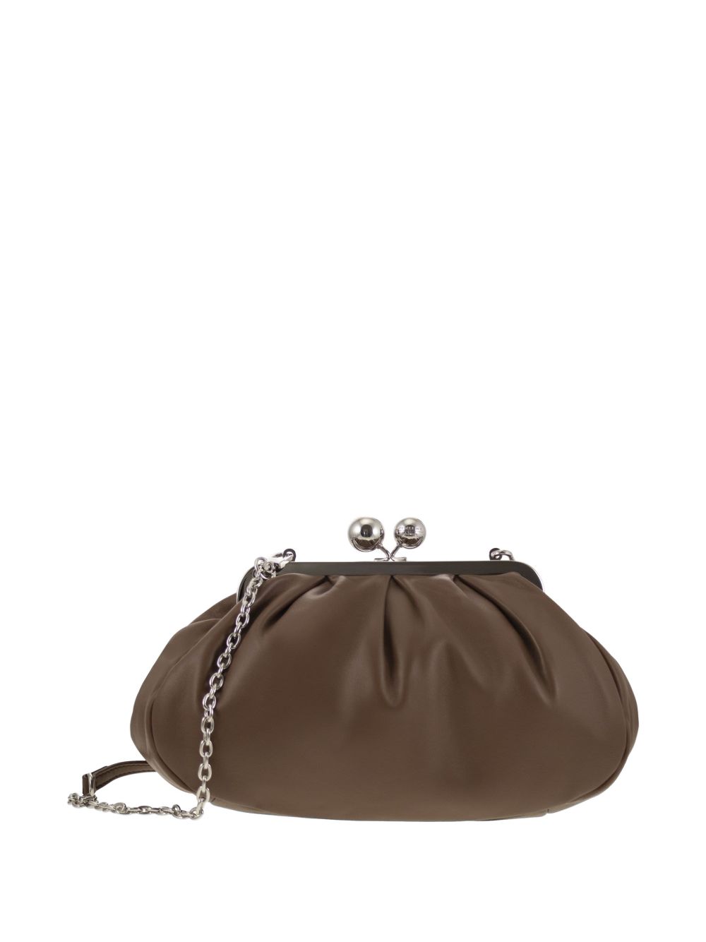 Clutch in pelle cubico in marrone 