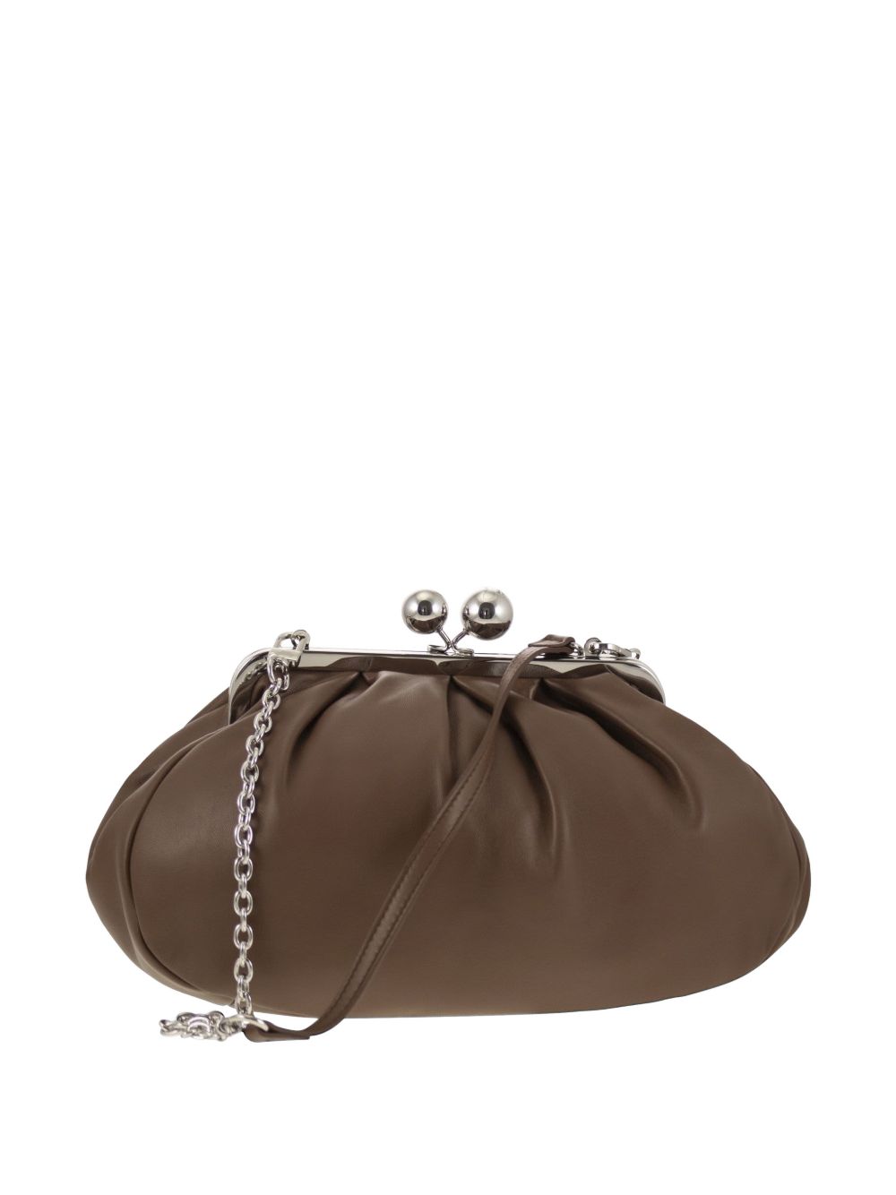 Clutch in pelle cubico in marrone 