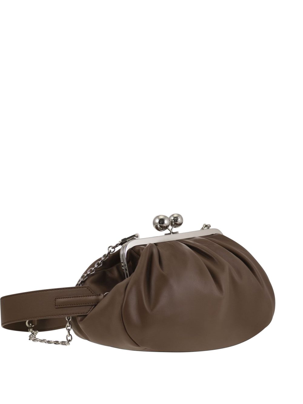 Clutch in pelle cubico in marrone 