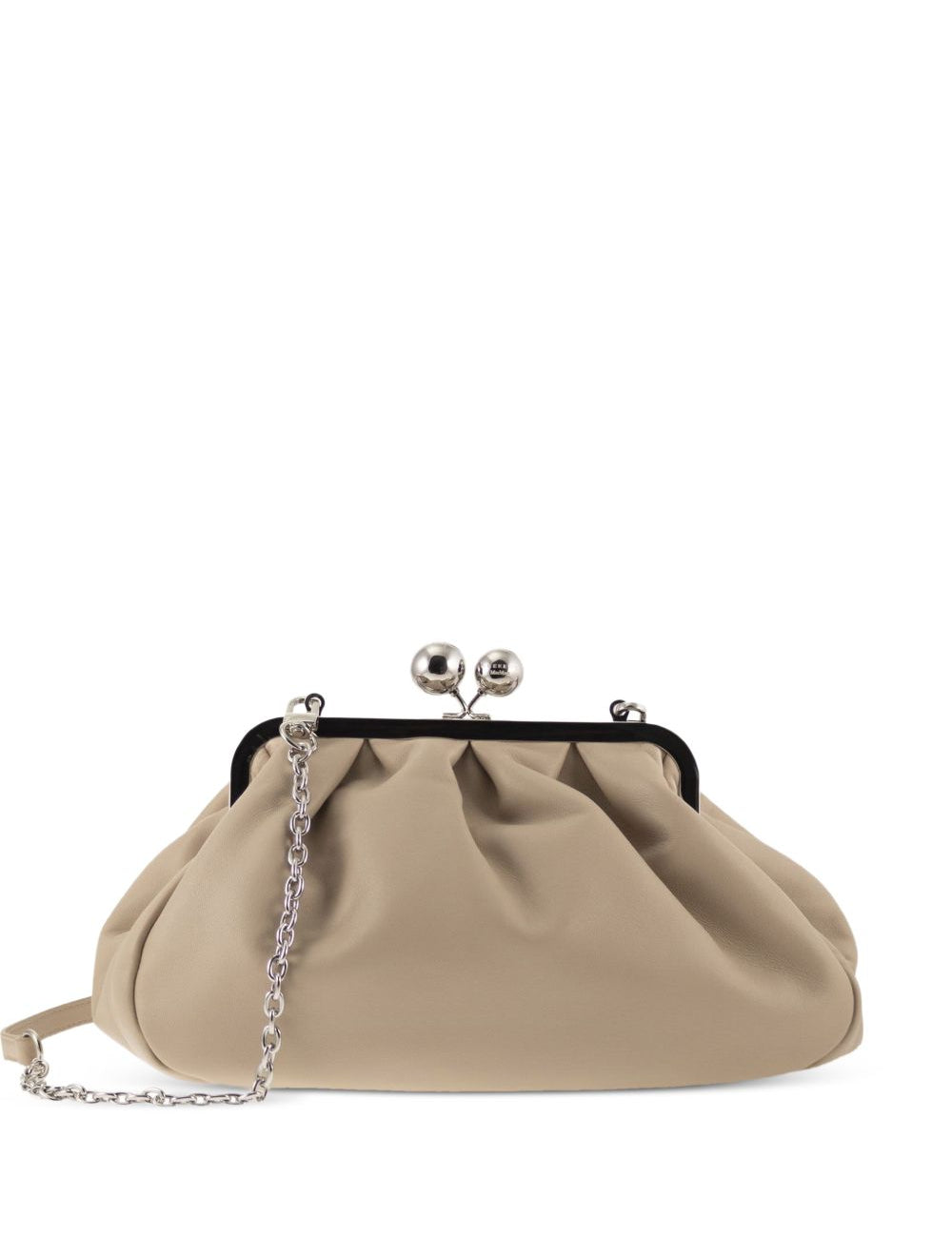 Clutch in pelle Cubico in beige 