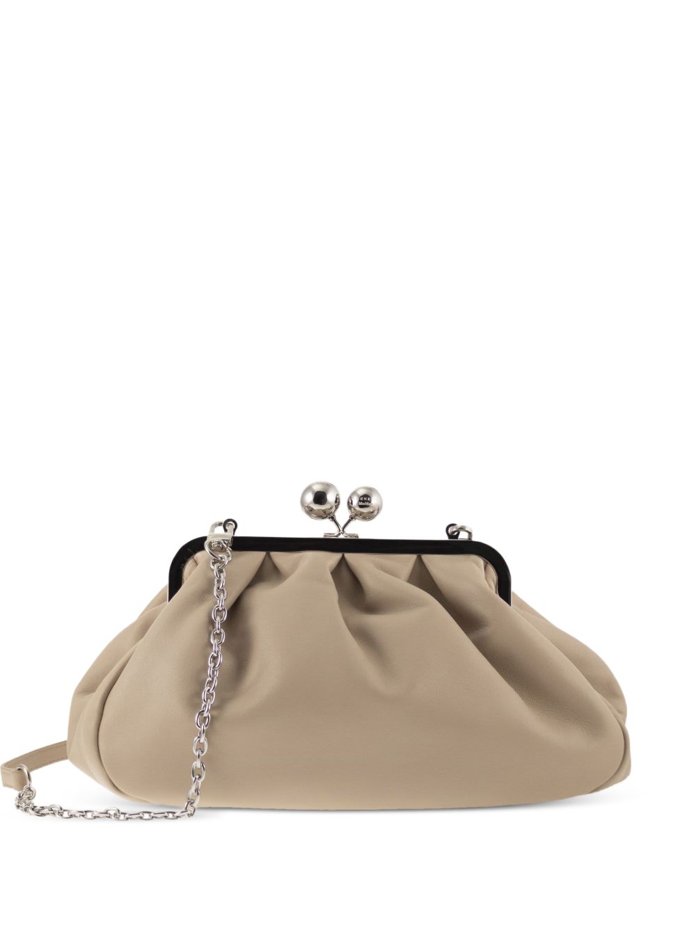 Clutch in pelle Cubico in beige 