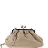 Clutch in pelle Cubico in beige 