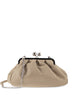 Cubico leather clutch in beige