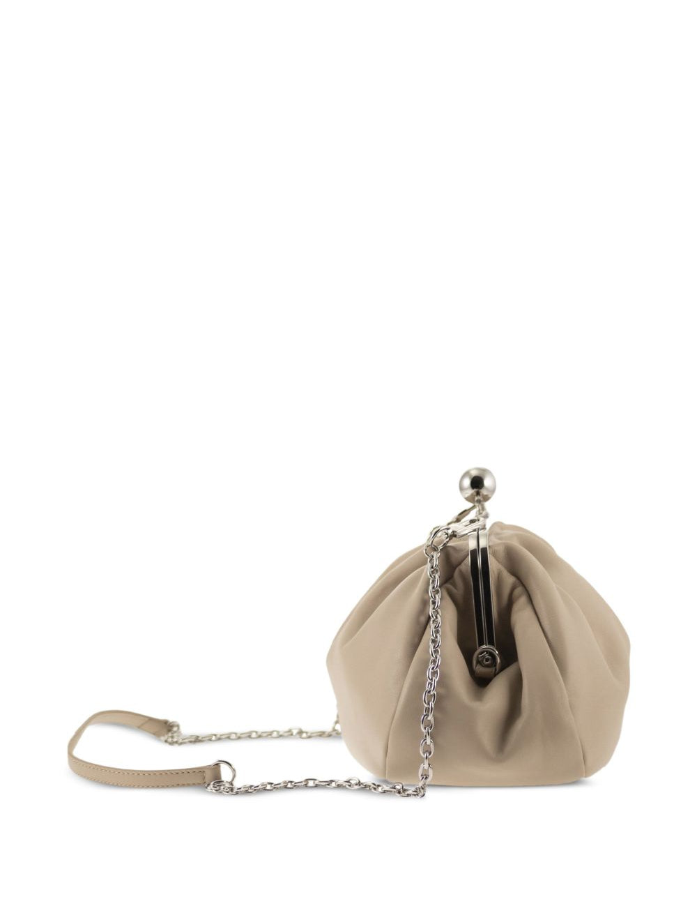 Clutch in pelle Cubico in beige 