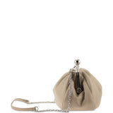 Clutch in pelle Cubico in beige 
