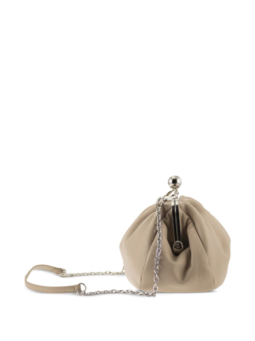 Clutch in pelle cubico in beige 