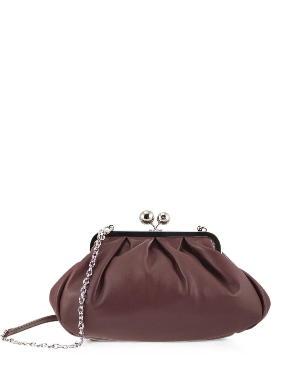 Clutch in pelle Cubico in bordeaux 