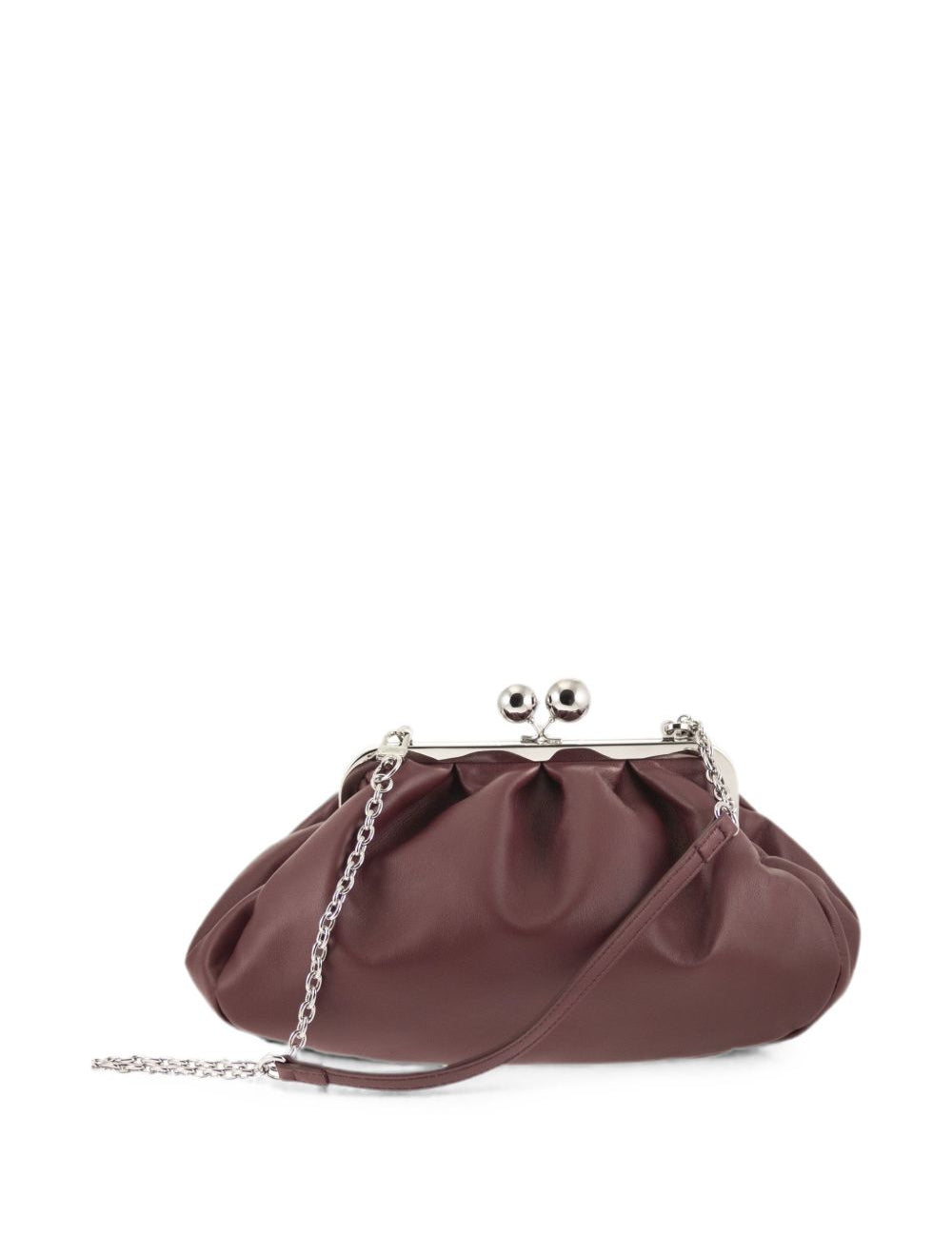 Clutch in pelle Cubico in bordeaux 