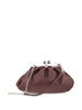 Cubic bordeaux leather clutch